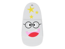 Chupete de silicona Mali para bebé con forma de zapatilla texturizada, color beige adorable.