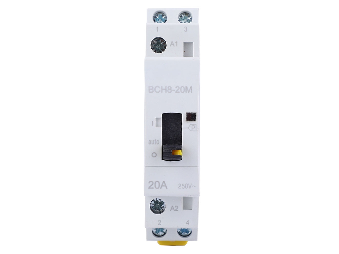 Contactor De Ca Doméstico Bch8-20m 2p20a 24v 1no 1nc Con Función Manual