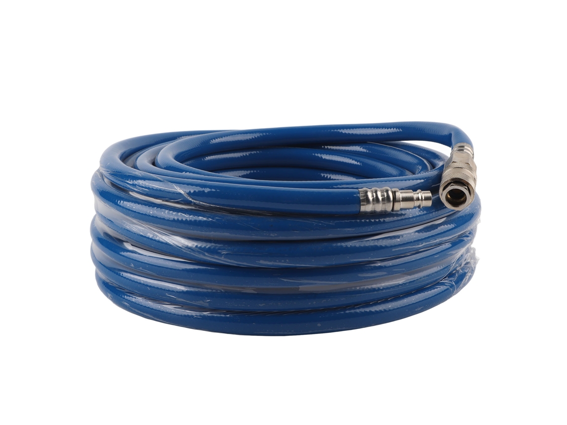 Manguera Neumática De Pvc Flexible Azul De 15m Com Conector Rápido Para Compressor De Ar