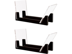 Estante Para Discos De Vinilo (2 Unidades) - Soporte Para Discos Lp De 35 Cm De Largo (negro)