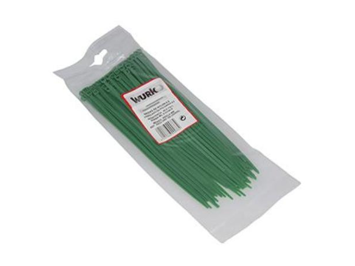 Bridas verdes 3.6x200 mm bolsa 100