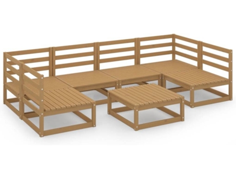 Conjunto 7 de muebles de jardín VIDAXL madera maciza de pino