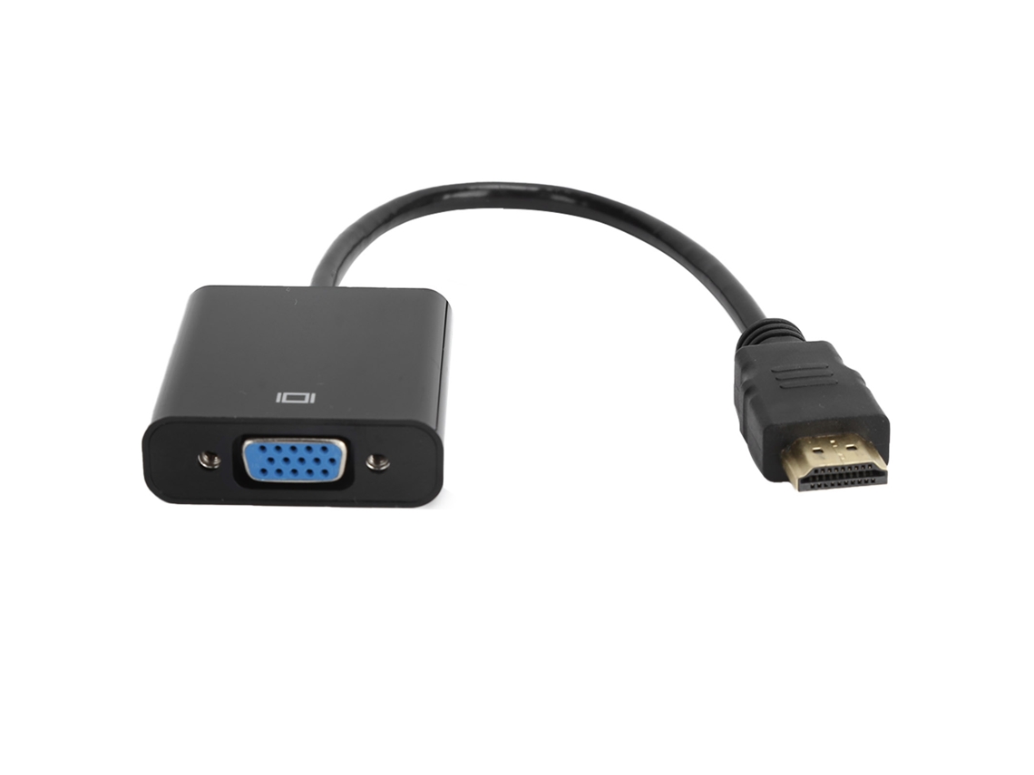Adaptador Convertidor De Interfaz Multimedia Hd A Vga Para Computadora, Laptop, Monitor, Proyector - Negro
