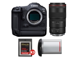EOS R3 + RF 100mm F/2.8 L Macro IS USM + 3 tarjetas Sandisk Extreme Pro de 256 GB Cfexpress Tipo B + Canon LP E19 + Libro electrónico Pricedirect CANON