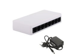 Conmutador/divisor Ethernet No Gestionado De 8 Puertos 10/100 Mbps Para Oficina En Casa (enchufe Europeo)