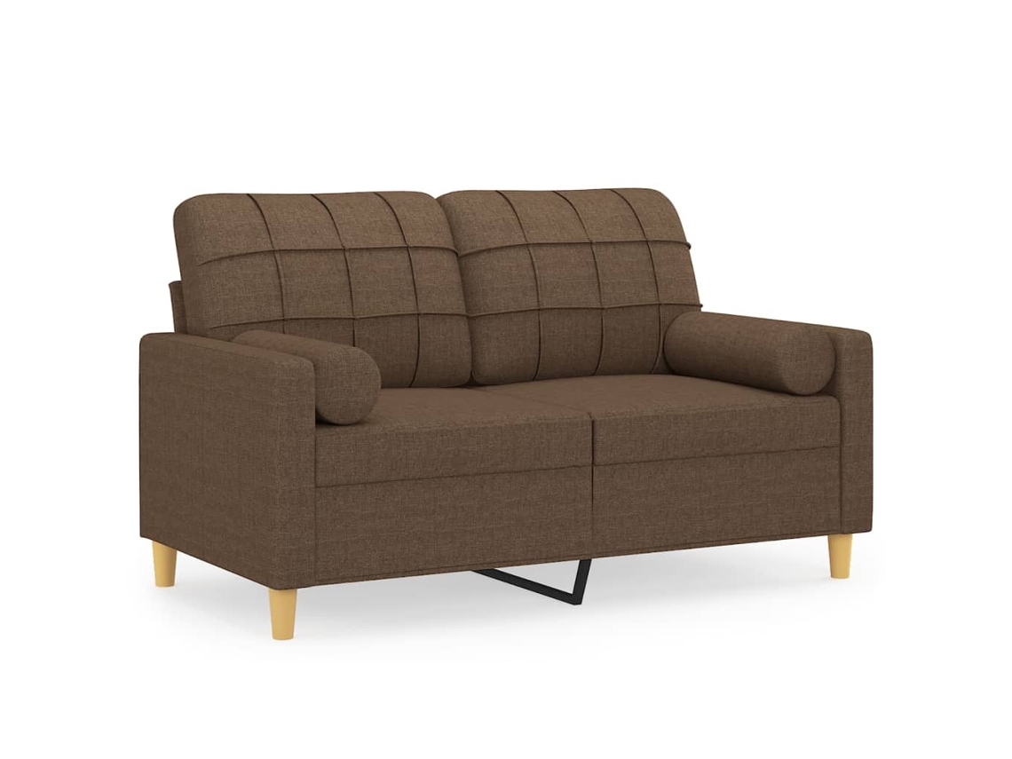 Maison Exclusive - Sofá De 2 Plazas Con Cojines Tela Marrón 120 Cm