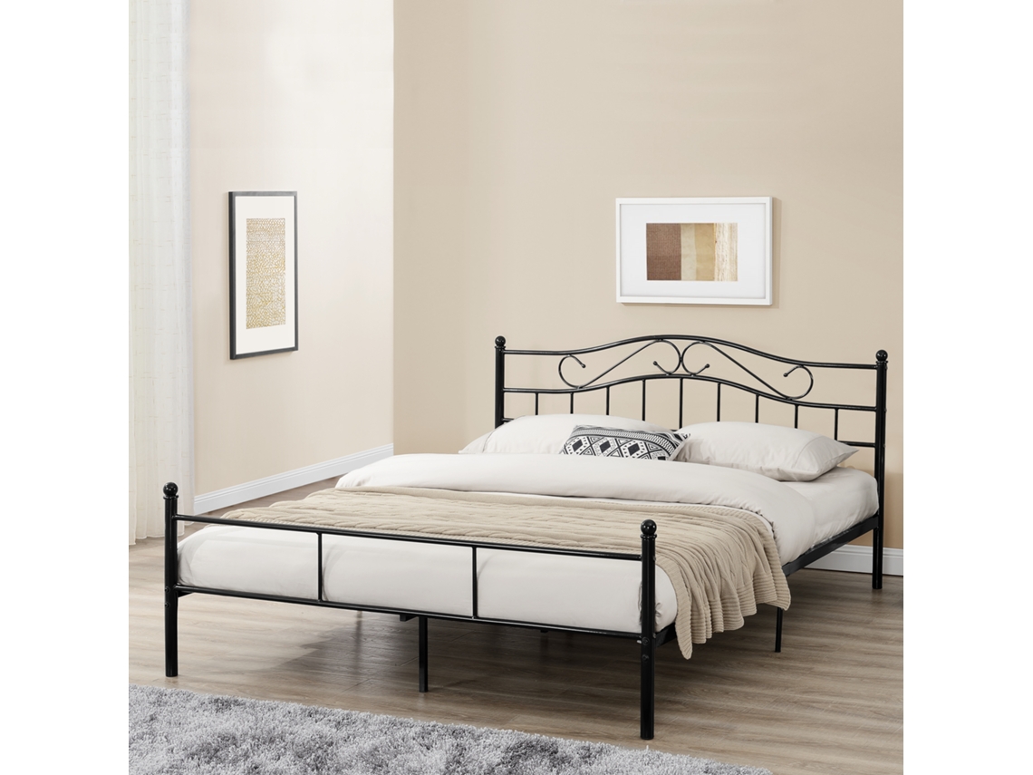 Cama [ES.CASA] (Metal - Negro - 160x200 cm)