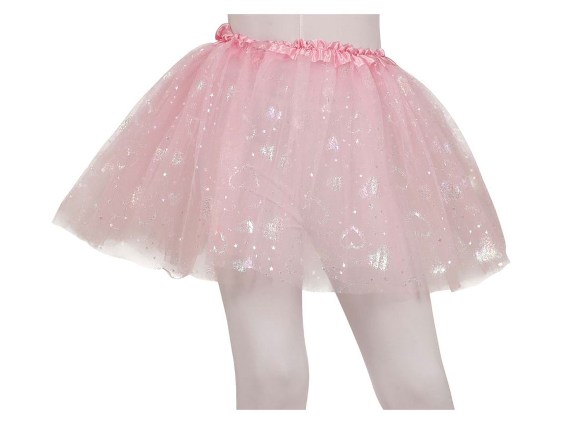 Tutú rosa con Corazones de 30 cm infantil