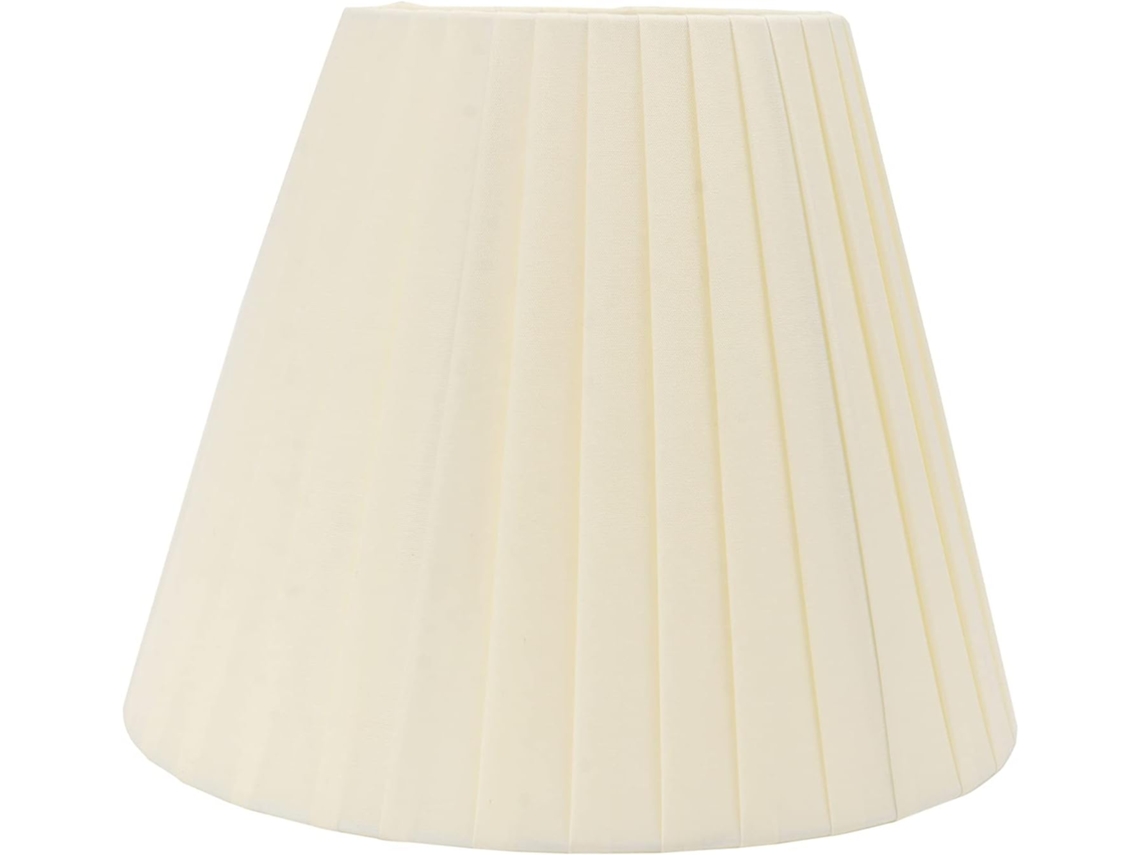 Lámpara De Mesa Plisada De Tela Beige De 25 Cm, Reutilizable Y Resistente.