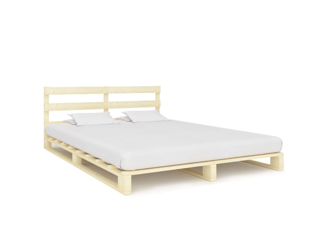 Estructura Cama Palets Sin Colchón Madera Maciza Pino 200x200cm