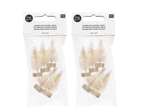 10 árboles de Navidad de madera blanca 5 cm RICO DESIGN