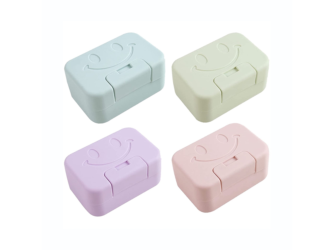 Caja de jabón de viaje con tapa (4 piezas)