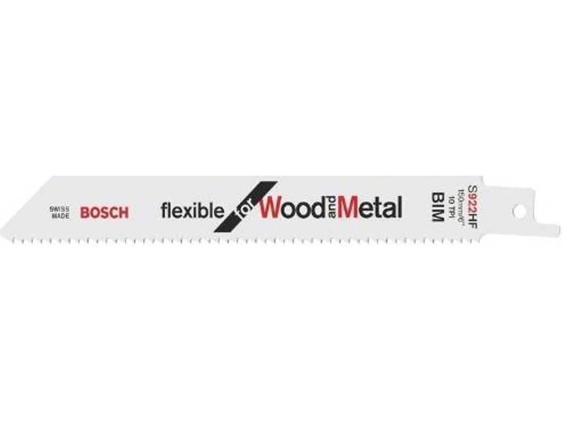 Hoja de Sierra Sable BOSCH S 922 Hf Flexible para Madera y Metal