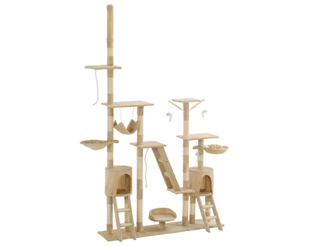 vidaXL Rascador para gatos poste rascador de sisal 230-250 cm beige