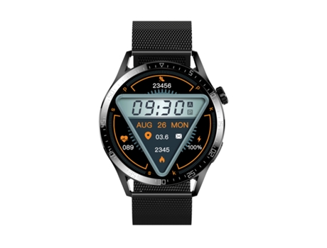 Smartwatch de monitoreo de salud deportiva Reloj negro [Banda de acero negra Correa de caucho negra] JL-EIGHT