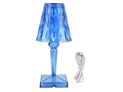 2026-lámpara De Mesa De Cristal Led Con Prisma Transparente, Regulable, Carga Usb, Iluminación Interior Azul