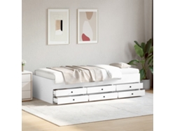 Sofá Cama Con Cajones Sin Colchón Blanco 75x190 Cm