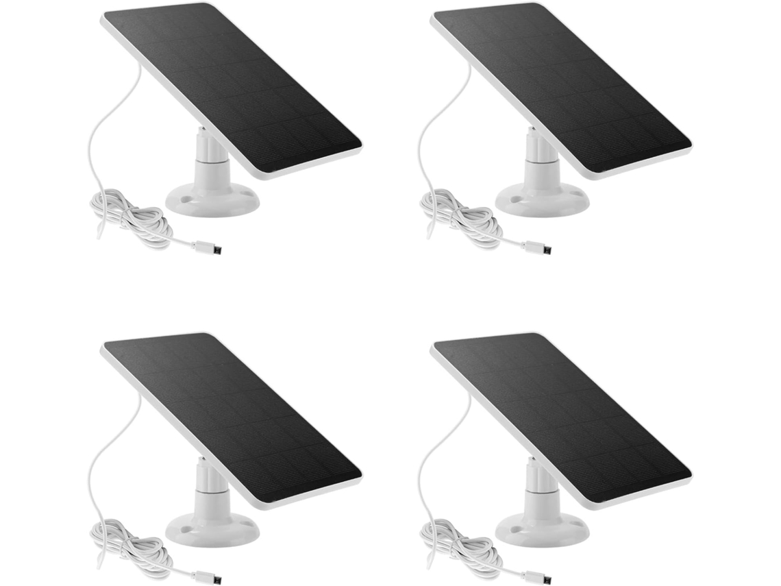 Cargador Solar Impermeable De 4w (4 Unidades) Para Cámaras De Seguridad Domésticas