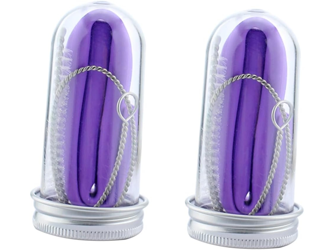 juegos de pajitas de silicona reutilizables y plegables con cepillo y estuche. ZYBLSSBB