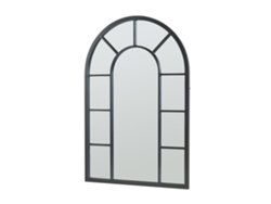 Espejo de pared Enonkoski ventana arqueada MDF 90x60cm - Negro [EN.CASA]