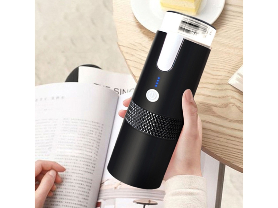 (Negro) Cafetera portátil semiautomática