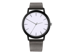 Reloj De Pulsera Analógico Con Correa De Malla, Movimiento De Cuarzo Sencillo Y Elegante, Para Uso Profesional Y Cotidiano (acero + Blanco)