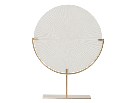 Figura Decorativa Blanco Dorado Círculo 45 x 10 x 57 cm