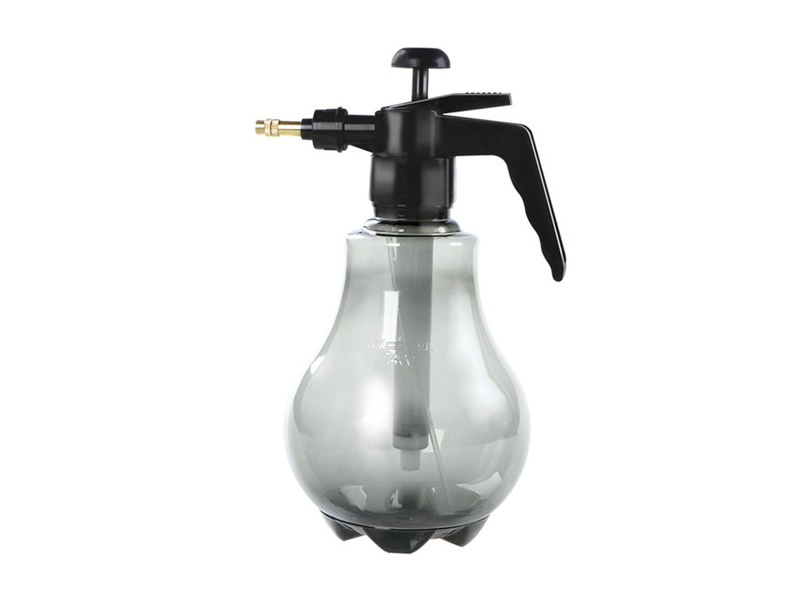 Botella pulverizadora de agua de 1,5 l de gran capacidad, de plástico, con boquilla ajustable para jardín y hogar, color gris ahumado.
