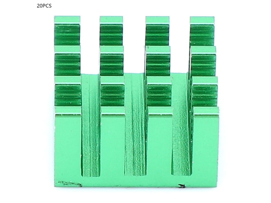 20 Piezas Disipador De Calor Aluminio Para Placa De Circuito Impreso Led Suministros Eléctricos 14x14x8mm Verde