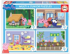Puzzle EDUCA Progresivos 4x Peppa Pig 20-80 (Edad Mínima: 3 Años - 80 Piezas)