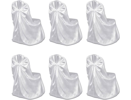 Set de 6 Fundas blancas para sillas, banquetes y bodas