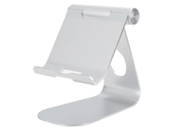 Soporte De Escritorio Ajustable De Aleación De Aluminio Para Teléfonos Y Tabletas, Soporte Universal Plateado