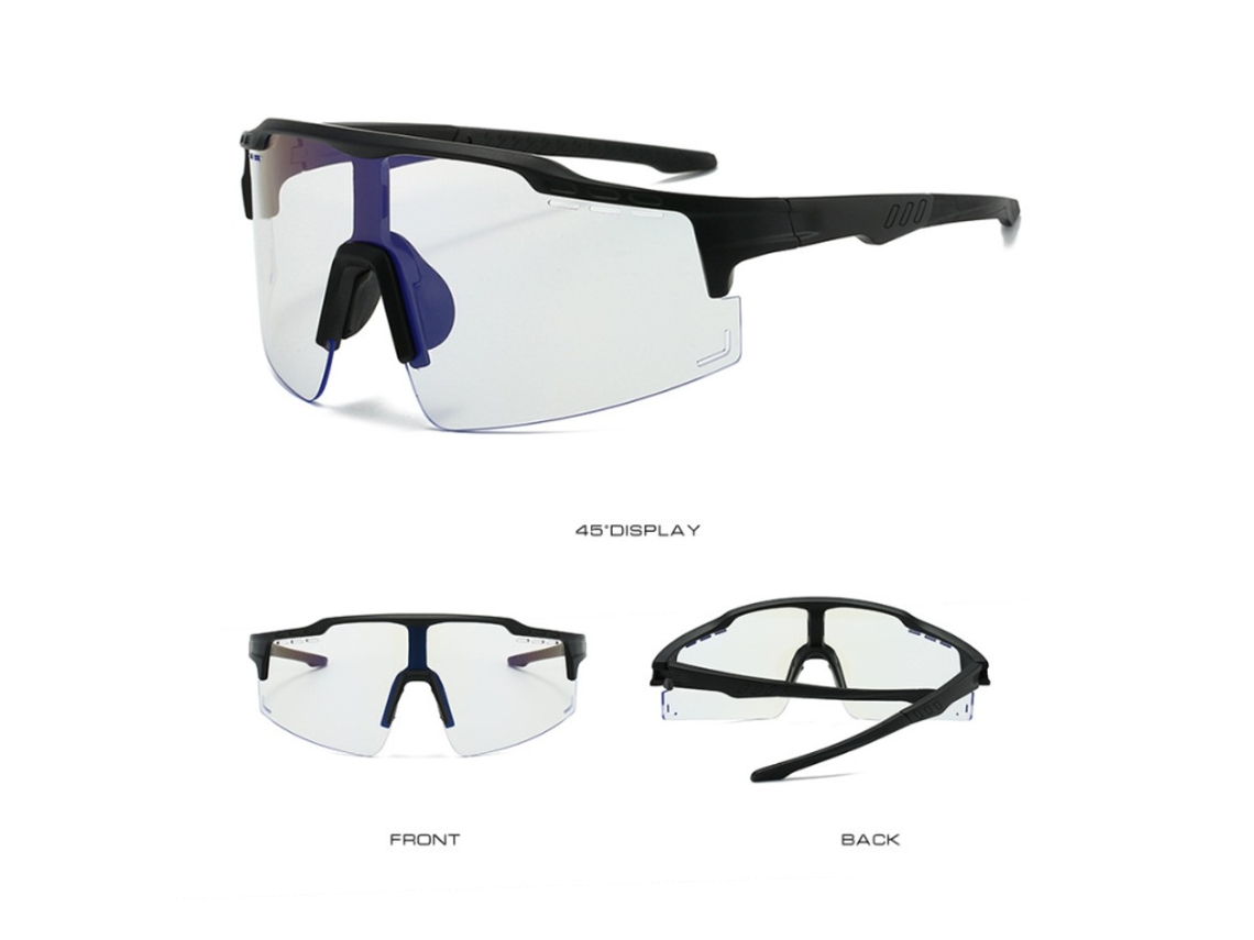 Gafas de sol fotocromáticas para deportes al aire libre UV400 para hombre y mujer, ciclismo y running, color negro Chrui
