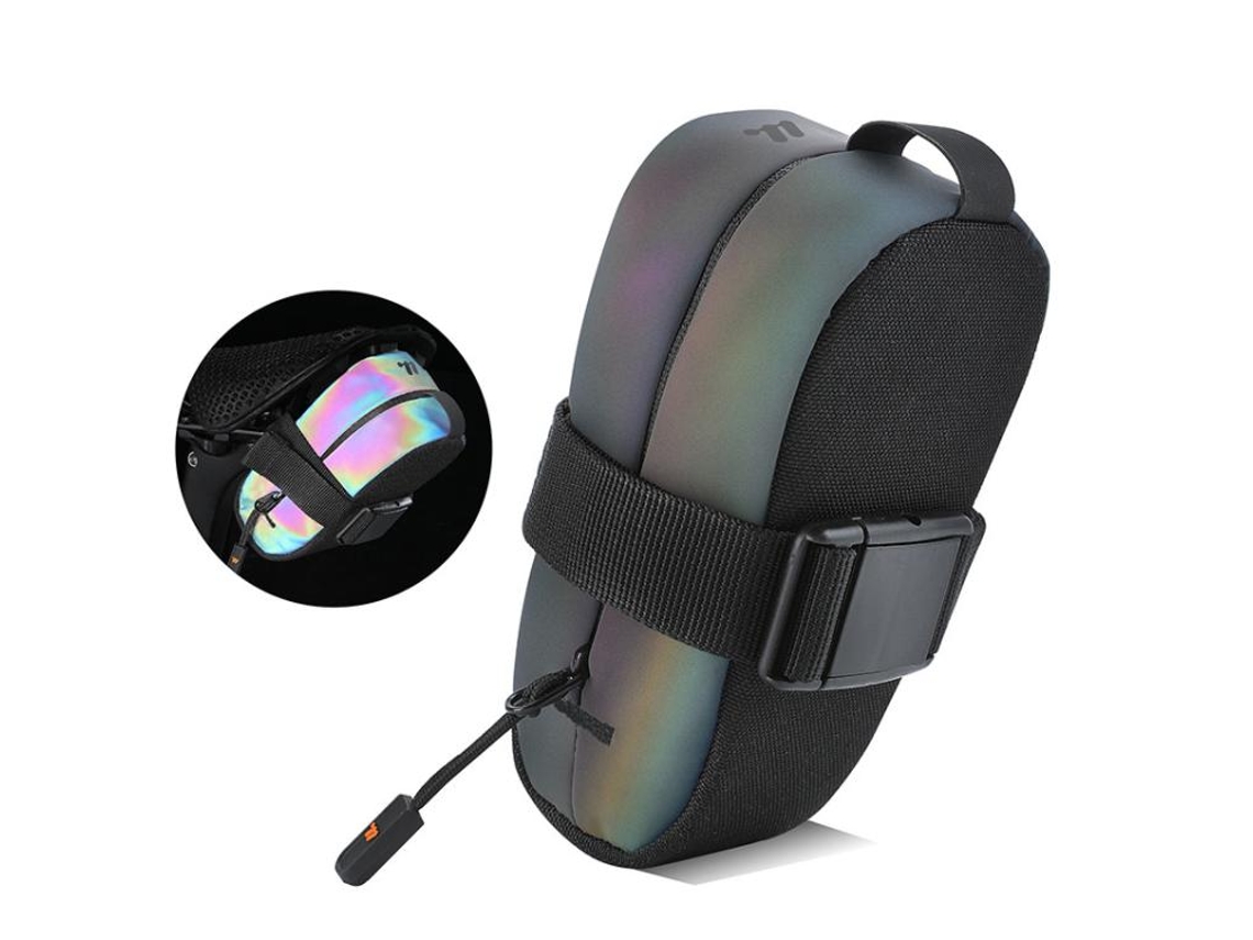 Bolsa trasera reflectante para bicicleta de montaña y carretera, bolsa para sillín. Mdug (gris)