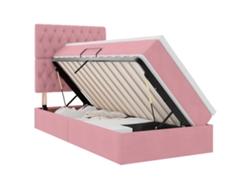 Syfax™ Cama De Almacenamiento Led Con Colchón Rosa 100 X 200 Cm