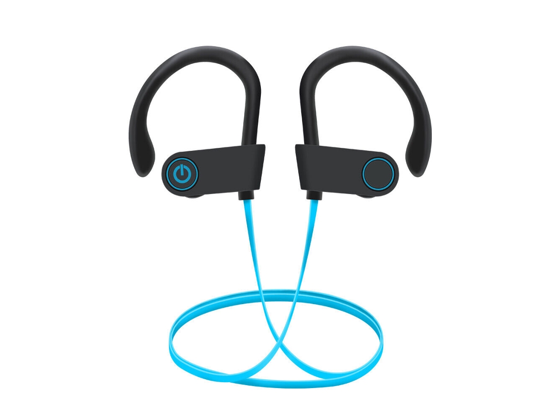 Auriculares Inalámbricos Bluetooth 5.0 Resistentes Al Agua (azules), Con Banda Magnética Para El Cuello Y Control De Volumen.