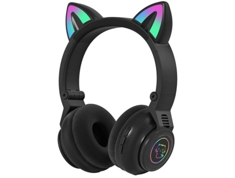Auriculares On Ear Bluetooth ENZONS Inalámbrico para Niñas con Oreja de Gato Plegable Con Luces Led/Mi