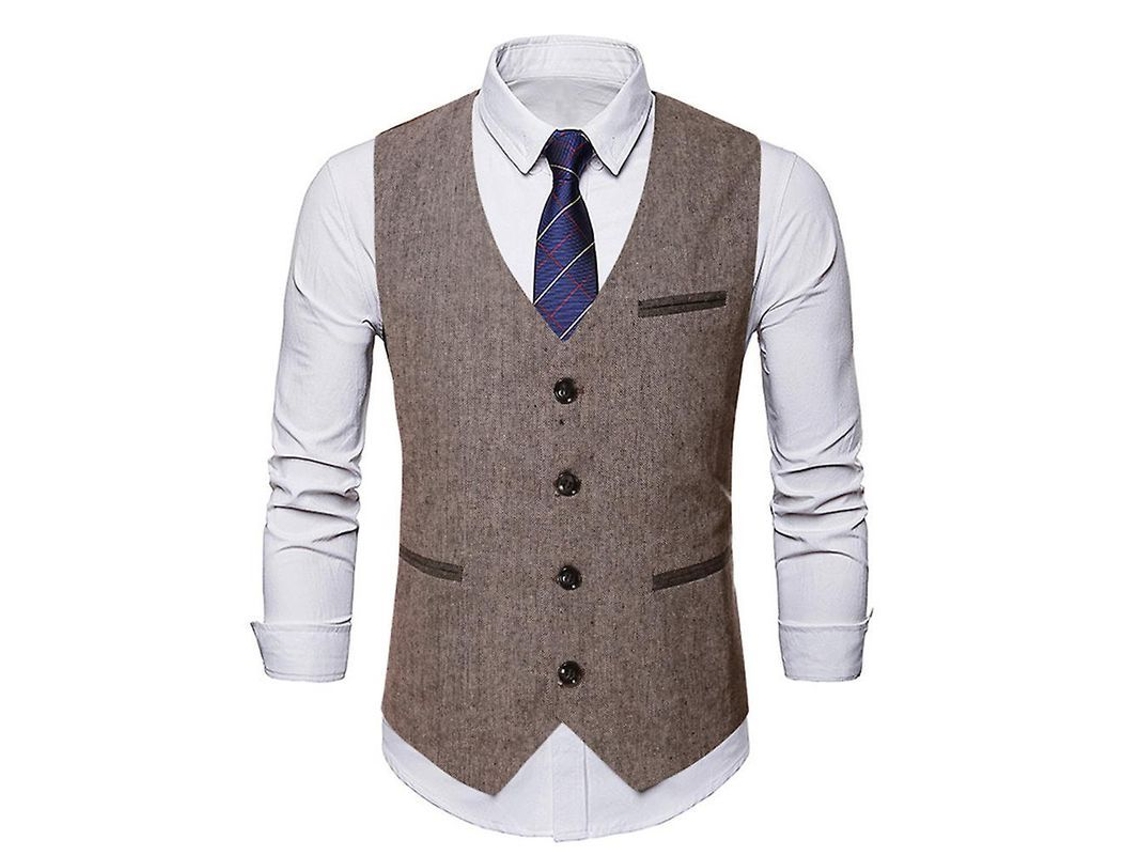 2026-chaleco Hombre Mystdiy De Solapa Simple Estilo Ciudad Moda Talla Estándar Para Otoño