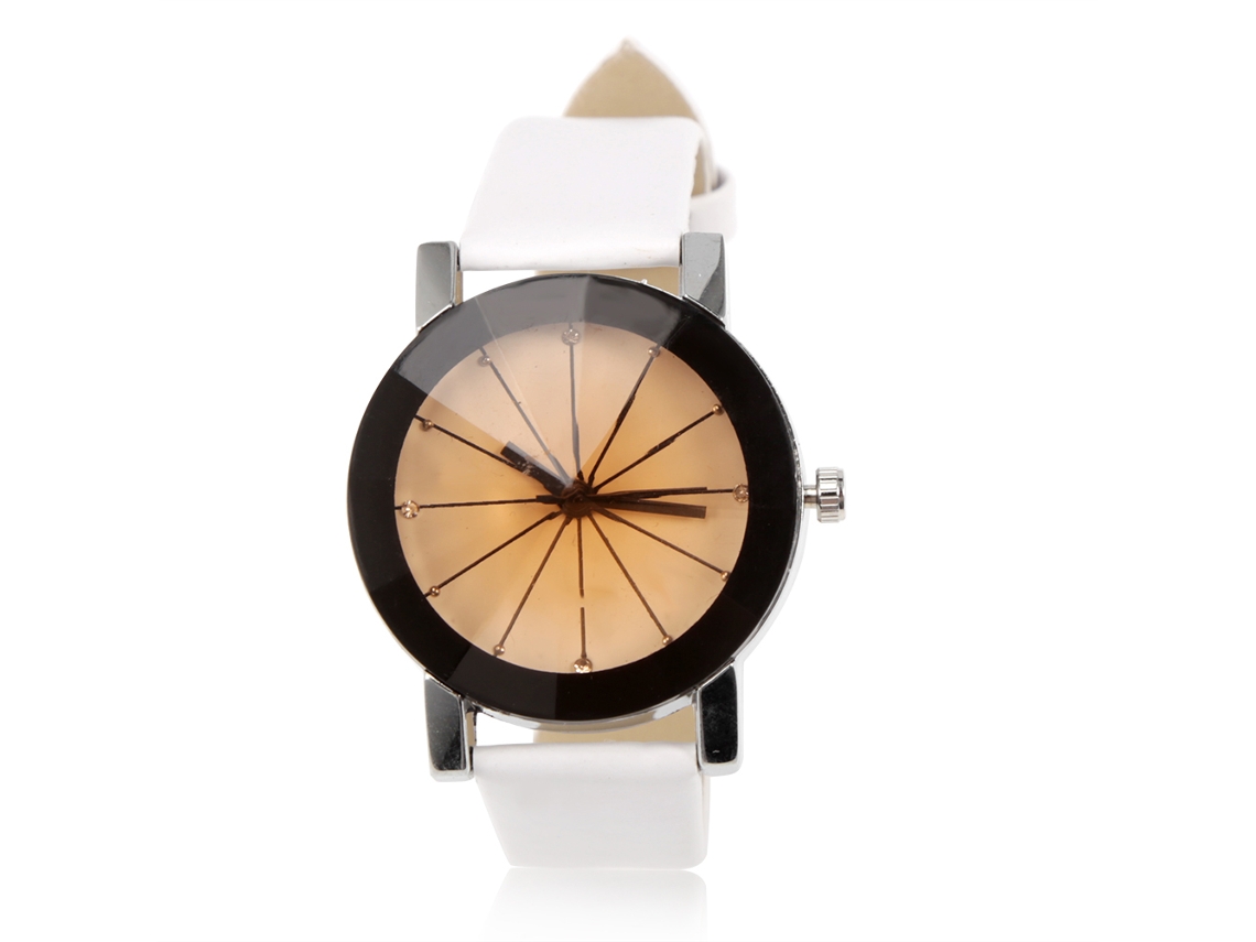 Reloj De Pulsera Analógico De Cuarzo Para Parejas Con Correa De Pu Blanca, Para Hombres Y Mujeres.