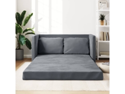 Sofá Cama De Suelo 2 En 1 Terciopelo Gris Oscuro 122x204x55 Cm