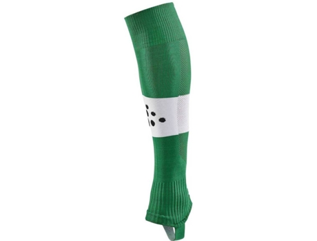 Calcetines Unisex CRAFT Pro Control Stripe Sem Pés Verde para Fútbol (Tamaño Unico)
