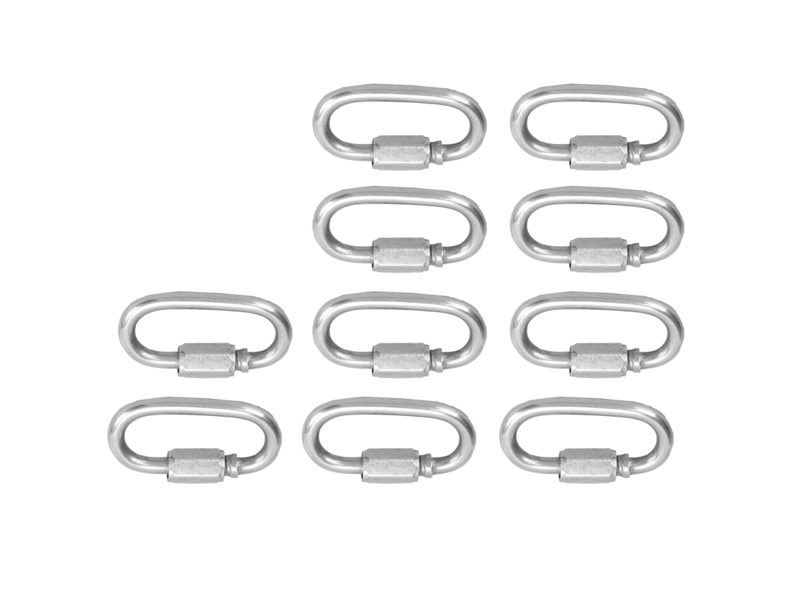 10pcs Engranaje Rápido M5 Acero Inoxidable Cadena Resistente Extensión Tuerca Cierre D Candado Carabina