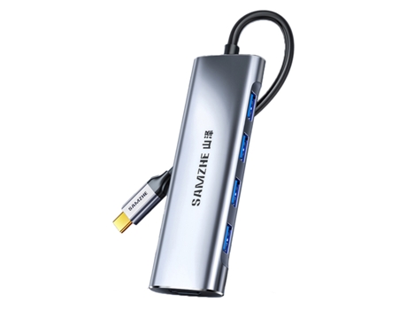 Adaptador SAMZHE Th-05 5In1 Tipo-C a HDMI 4Usb3.0 para Huawei Mate40/P50 S20