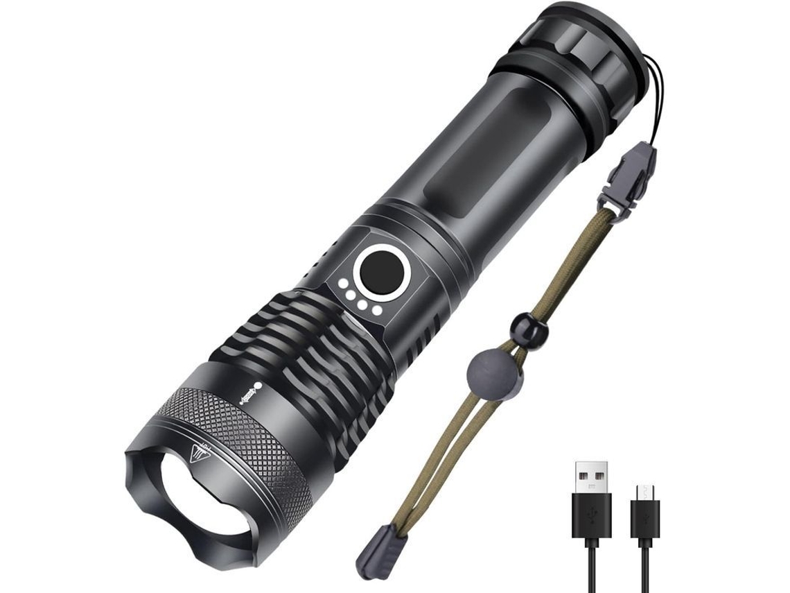 Linterna Led Usb Recargable, 5 Modos De Zoom, Resistente Al Agua Para Acampar Y Hacer Senderismo Bcy