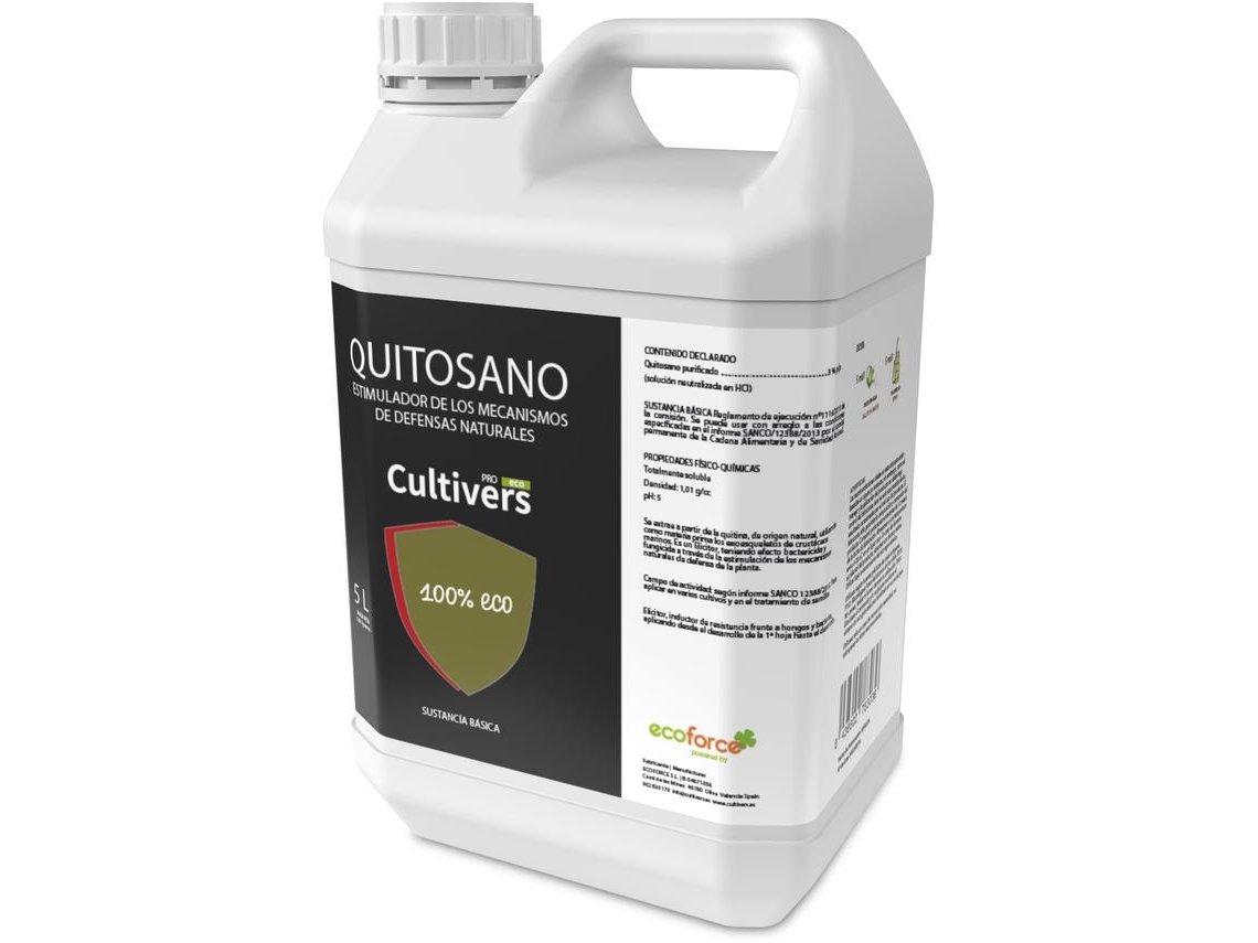 CULTIVERS Quitosano 5 L Activador de mecanismos de defensas de las plantas. Sustancia Básica Ecológico