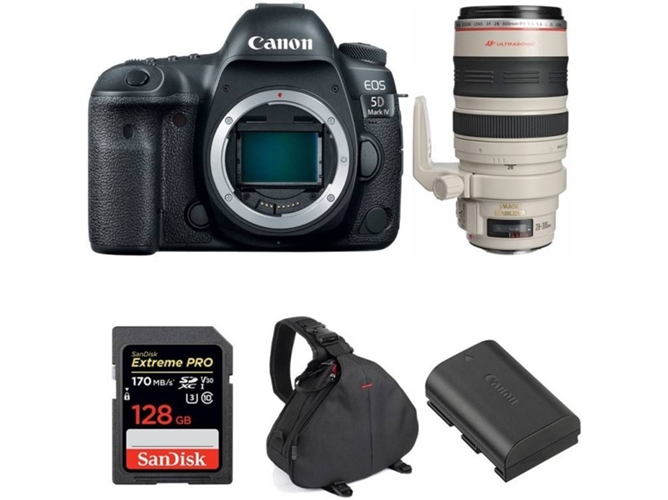 Kit Cámara Reflex CANON EOS 5D Mark IV + EF 28-300mm f/3.5-5.6L IS USM + SanDisk 128GB + LP-E6N + Bolsa