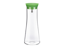 Garrafa De Vidro Relaxdays Cilíndrica, 1 Litro, Para Gastro, Bico Inox, Cristal Fino, Lavável Na Máquina, Clara