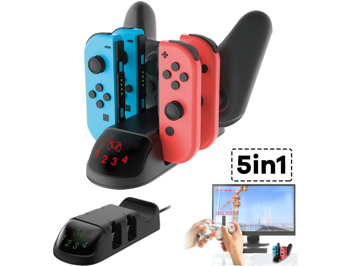 Dockstation SAMURIIRON 5 en 1 para para Nintendo Switch Joy-con y Pro Controller