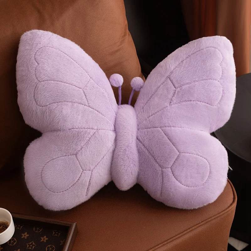 Cojín/almohada Para Adultos Con Estampado De Mariposas (morado, 46 Cm), Soporte Para La Columna Vertebral.