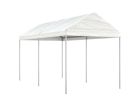 MAISON EXCLUSIVE Cenador con techo polietileno blanco 4,46x2,28x2,69 m